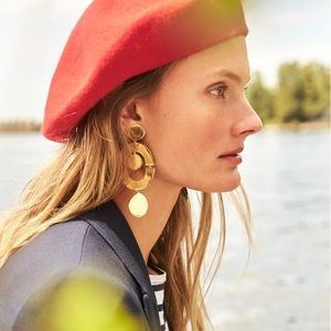 J Crew red beret hat